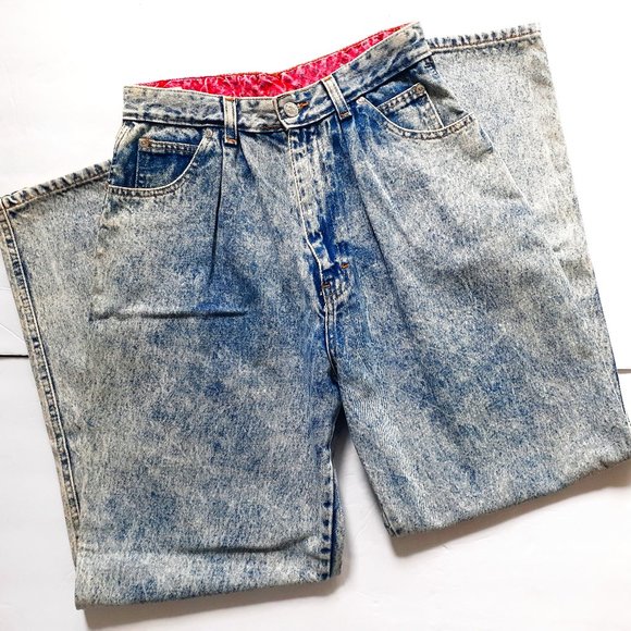 Vintage 80s Jeans Acid Wash High  Rise Waist Mom Sasson - Picture 1 of 16